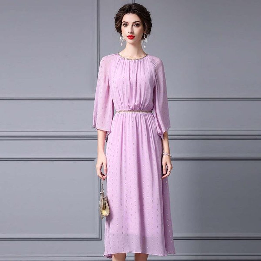 pink elegant temperament heavy industry nail bead waist slimming off