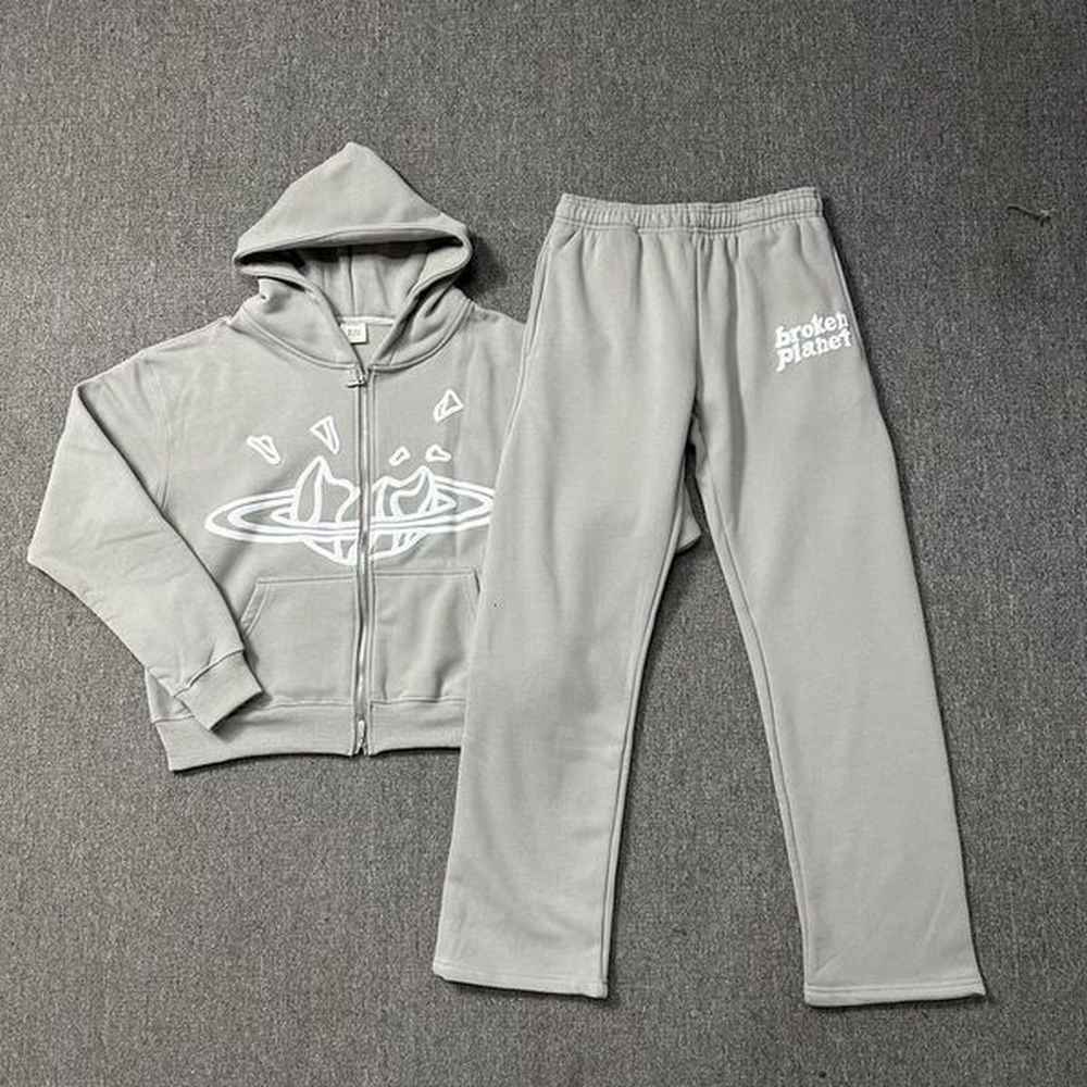 Planets Hoodies Broken Sweatshirts Mens Space Grey Printed Hoodie Womens Set American Trendy Brand Zipper Coat Denim Hoodie College Wind Hig