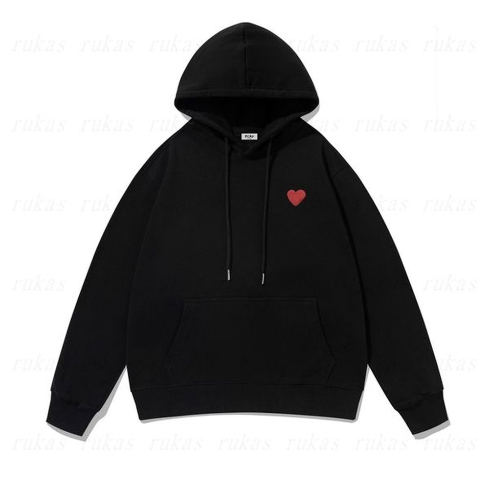 Play Mens Hoodies Embroidered Women Red Heart Jacket Designer Hoodie Fashion Zipper Jackets Cotton Large Sweater Long Couple Sport Pullover