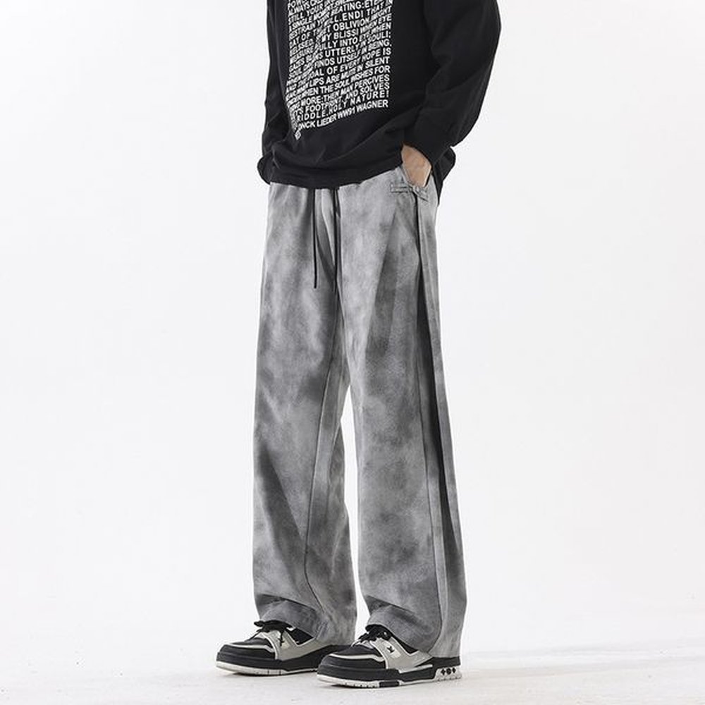 Pleated Straight Sports Youth Loose Trendy Pants