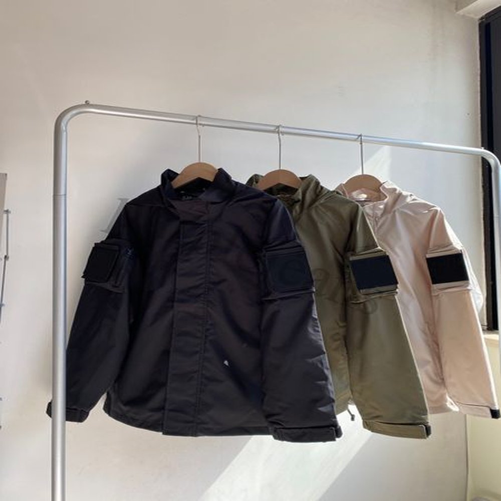 plus size coat men's brand jackets Designer stones jackets islands pocket jacket long sleeve zipper Badges windbreaker embrodiery Work