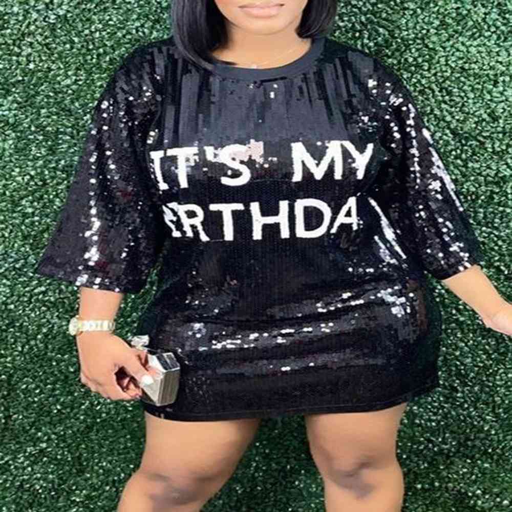 plus size dresses lw size mini dress sequined letter print