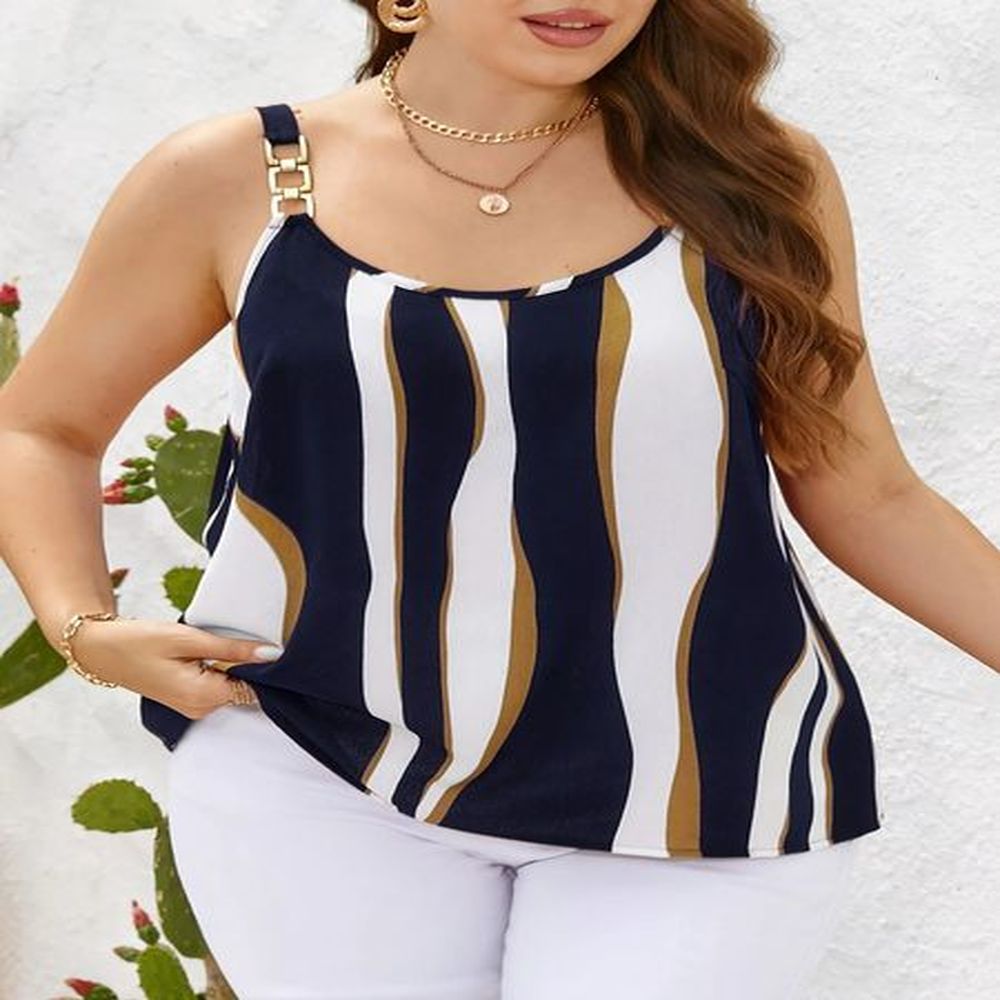 plus size loose slimming versatile color matching suspender tops