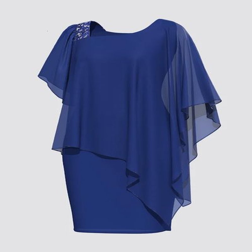 plus size summer women dress elegant cold shoulder overlay asymmetric