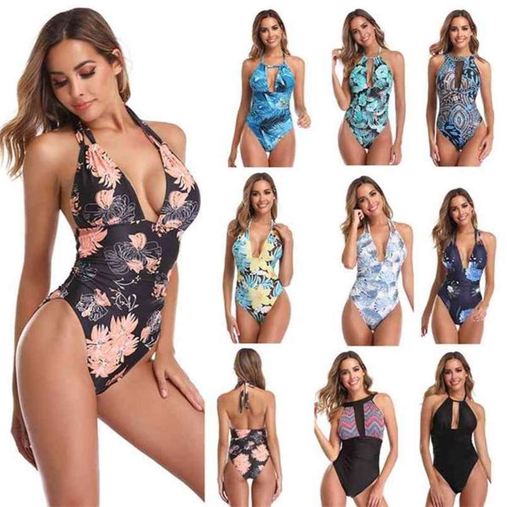 plus size swimwear women one piece swimsuit floral bathing suit