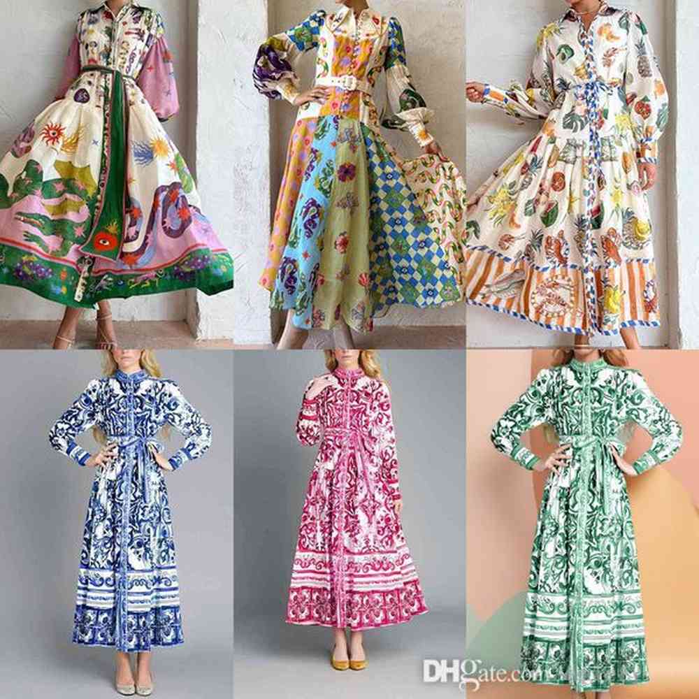 plus size sxl elegant dresses for woman fashion printed party
