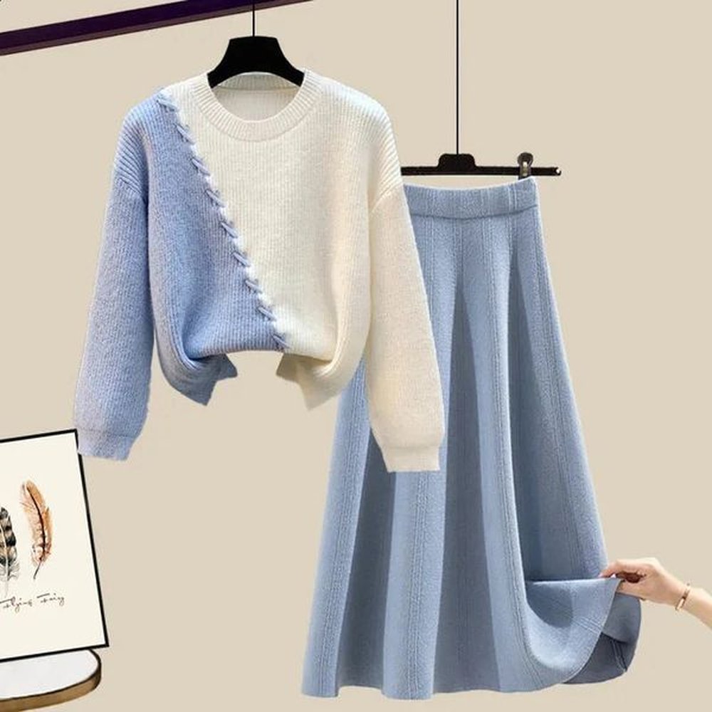 plus size womens spring autumn two piece loose o