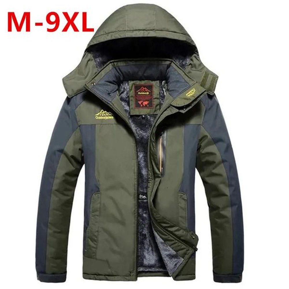 Plus Size 9XL Overcoat Winter Fleece Military Jackets Men Windproof Waterproof Outwear Parka Mens Windbreaker Warm Raincoat Coat 241112