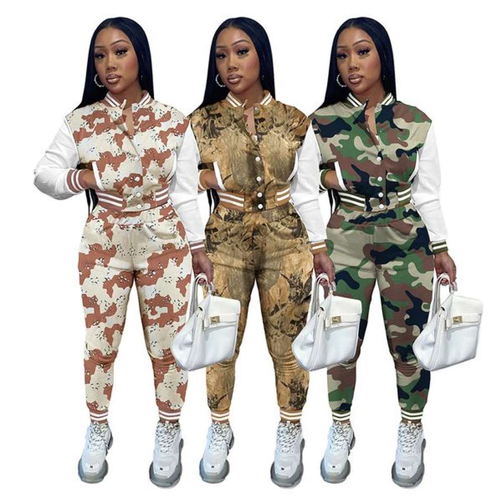 plus size xl sweatsuits women fall winter tracksuits baseball uniform