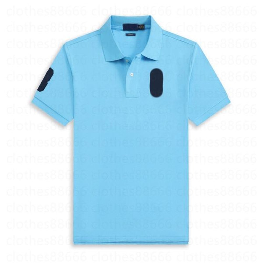 Polo Mens Polos T Shirt Brand Mens Designer T Shirts Tees Luxury Lapel Tees Embroidery Womens Letter Pure Cotton T-Shirts Printing Black Whi