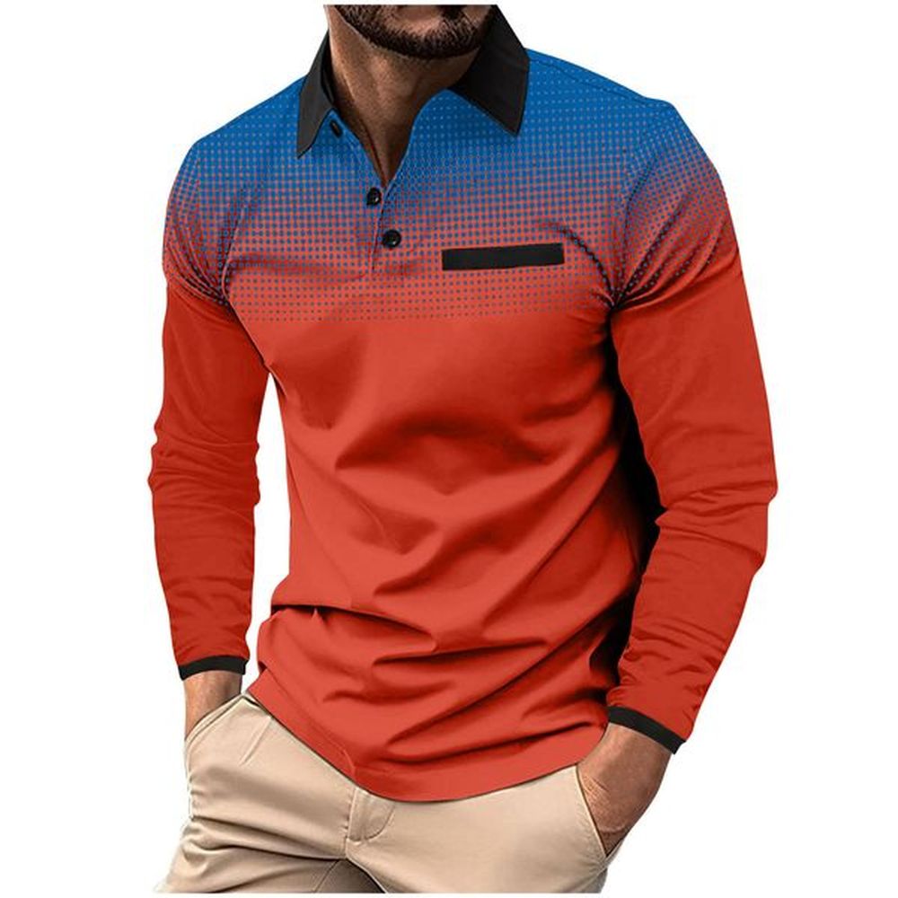Polo Shirt Men Long Sleeve Business Casual shirts men 3d digital printing full piece golf tee shirts polo high quality fashion modern polosh
