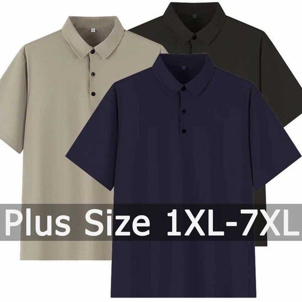 Polo Shirt Men Short Sleeve Polo Shirts Plus Size 1XL-7XL 110-175kg Loose Polos Shirt Oversized Tops Big Size Men ClothingXJ241028