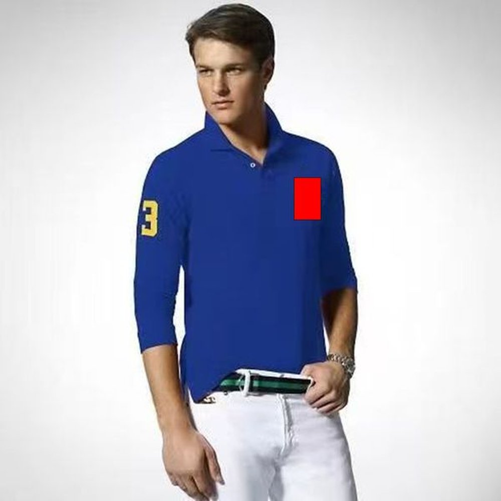 Polos men's designer casual fashion high-end cotton spring long sleeved lapel shirt casual lapel shirt European size
