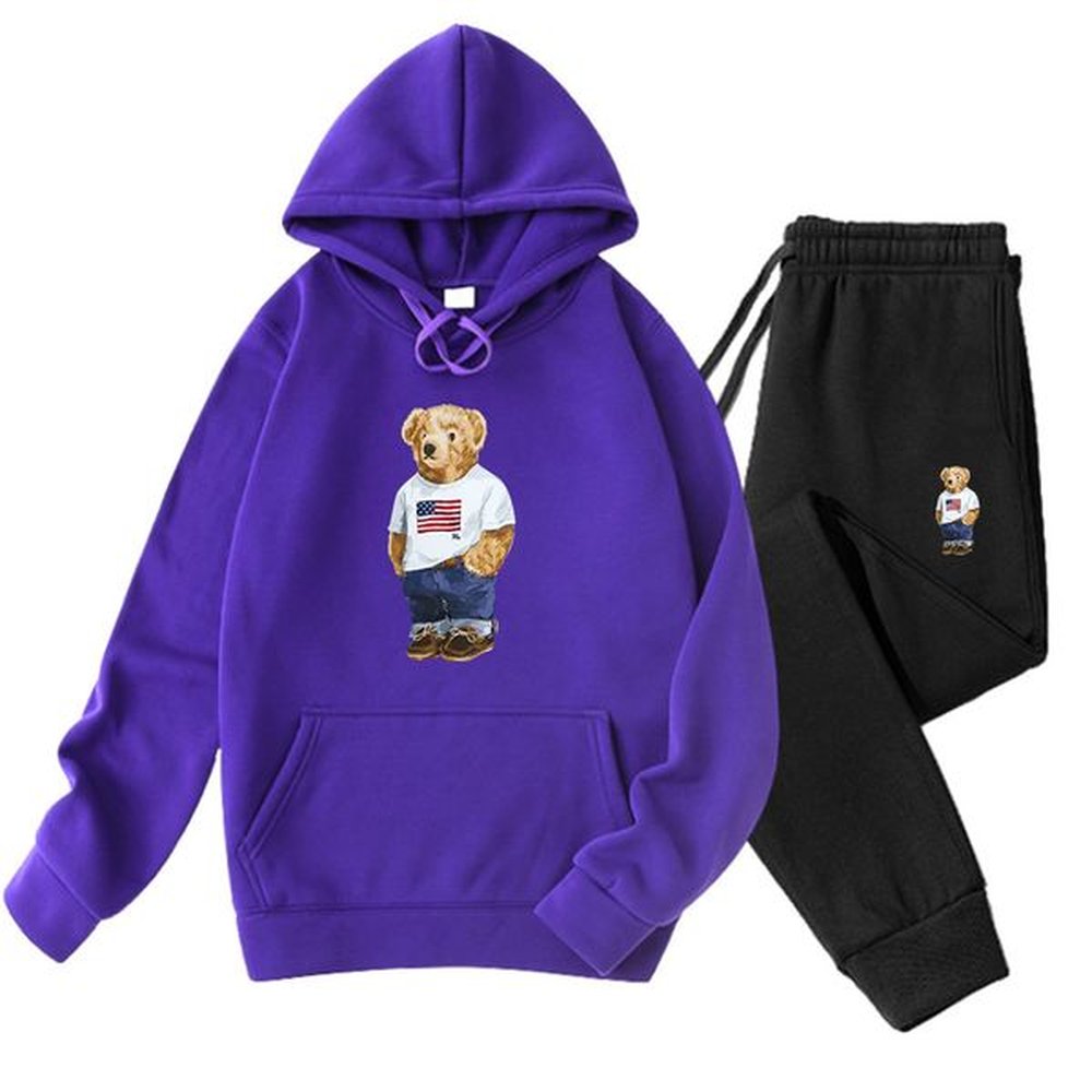 Polos Sweatsuit Designer Hoodie Tracksuit Men Sweat Suit Autumn Winter Jacke Bear Mens Jogger Suits Jacket And Pants Sets Black Grey Sweatpa