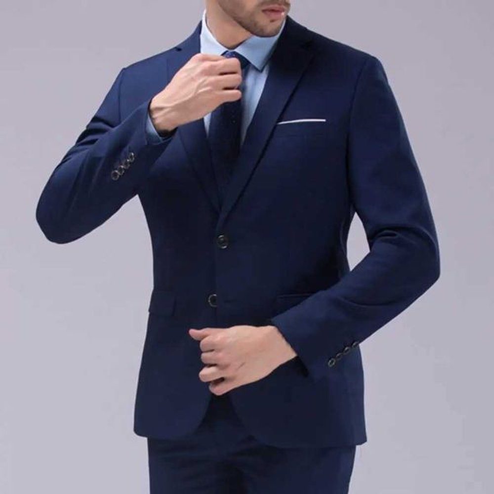 Popular mens suit temperature adjustable door collar comfortable weight loss solid color jacket pants beauty splicing X241126