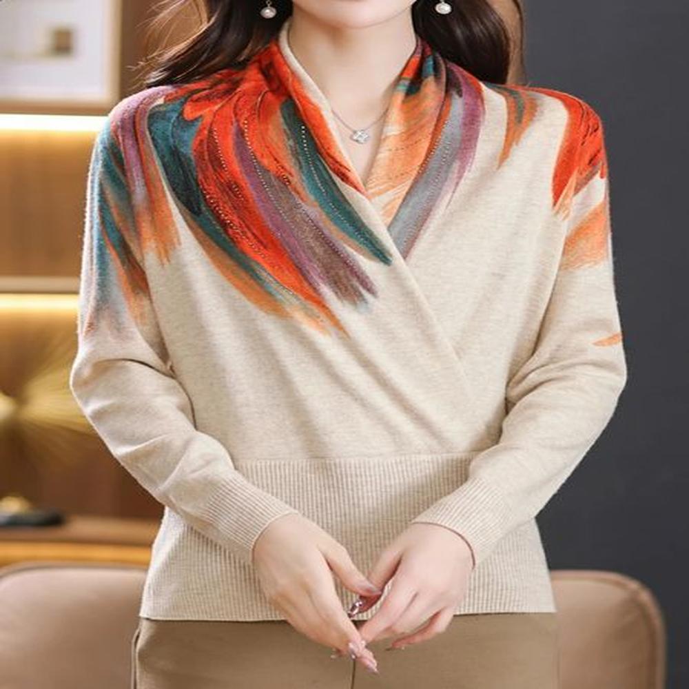 print sweater tops autumn korean fashion women clothing long sleeve