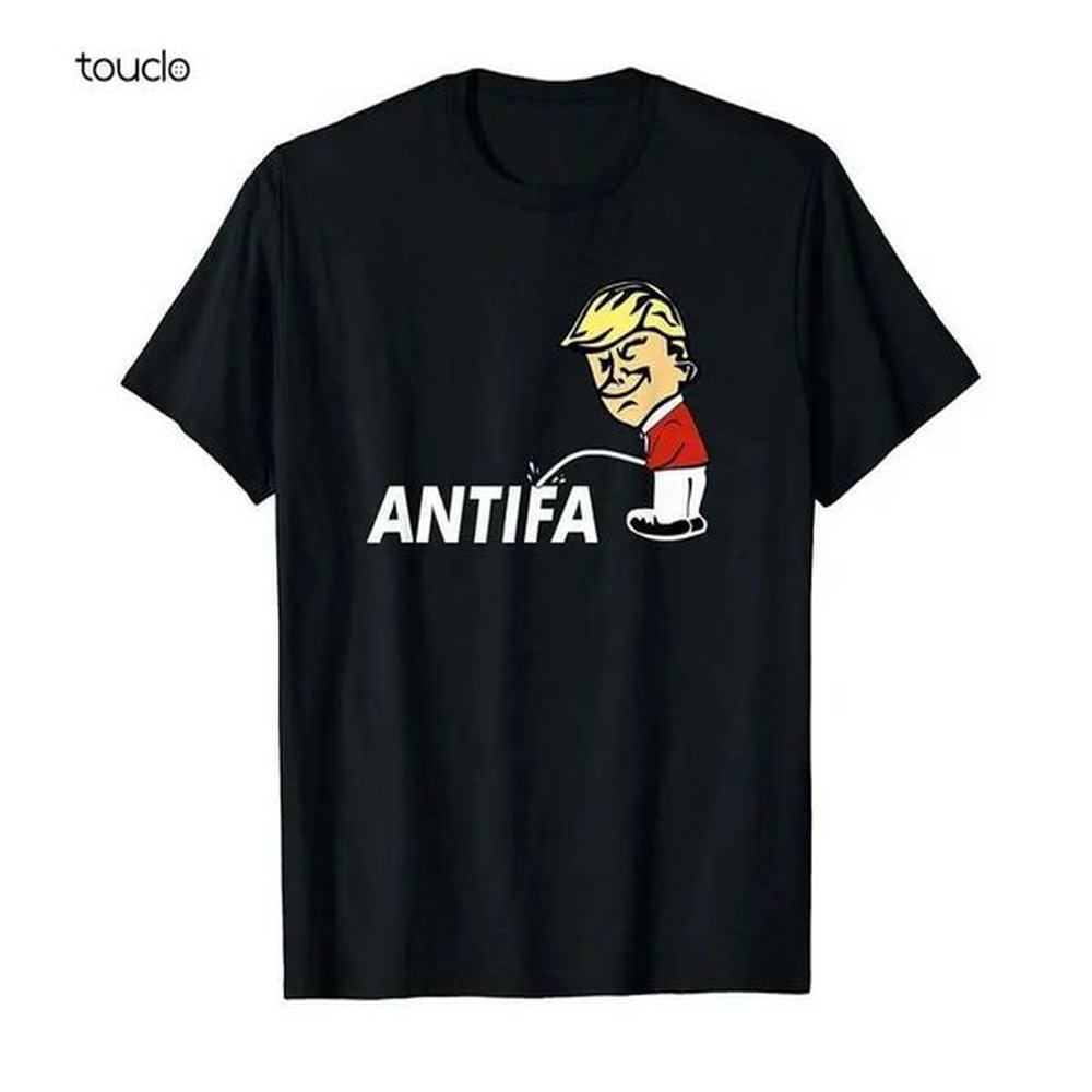 Pro President Trump pees on Antifa Anti Liberal T-shirt Retro Mens Gift T-shirt Mens Fashion T-shirt Summer Street Clothing X241107