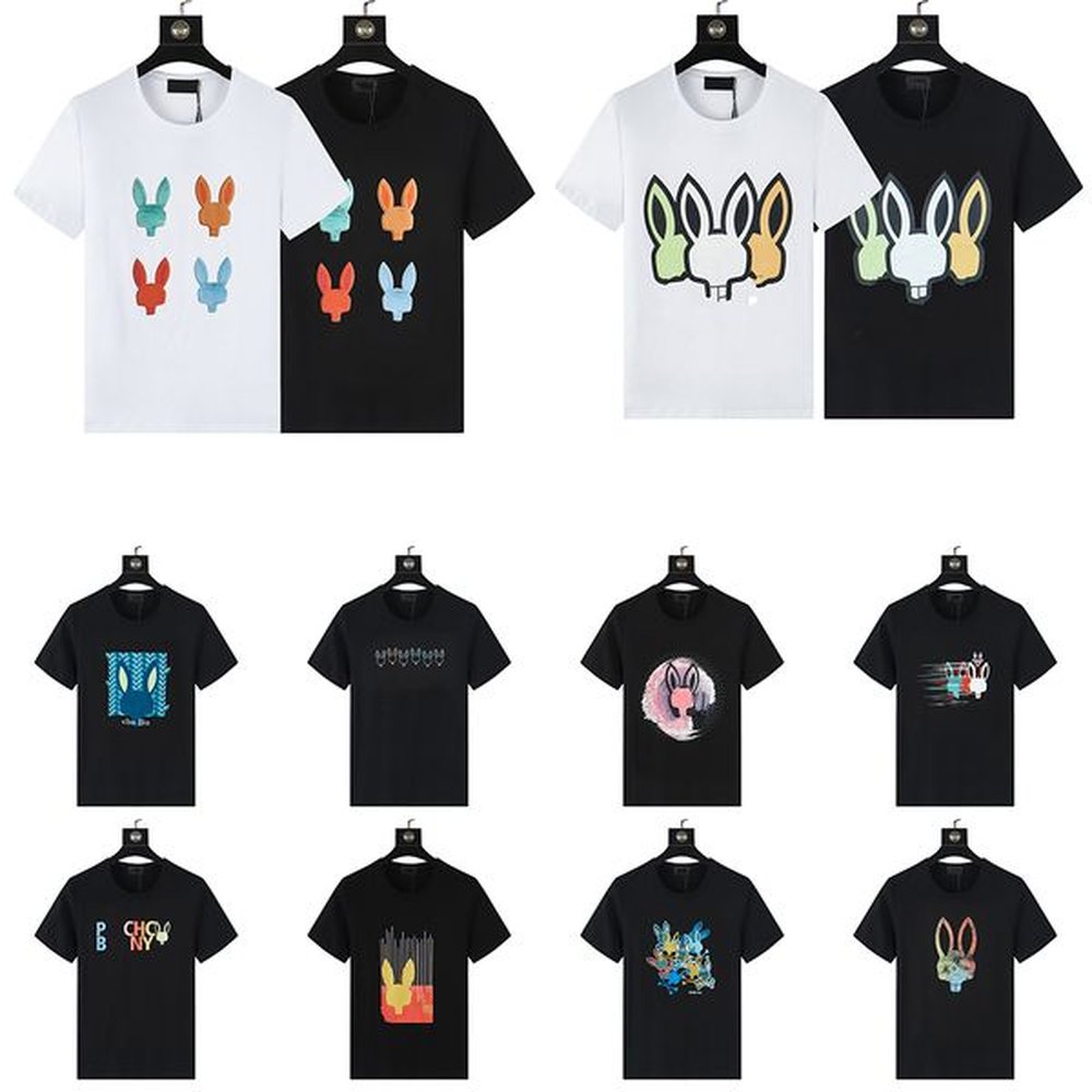 Psychos Bunnys Rabbits Summer Casual t shirt Mens Womens Skeleton Rabbit 2024 New Design Multi Style men tshirt Fashion Designer t-shirt Cou
