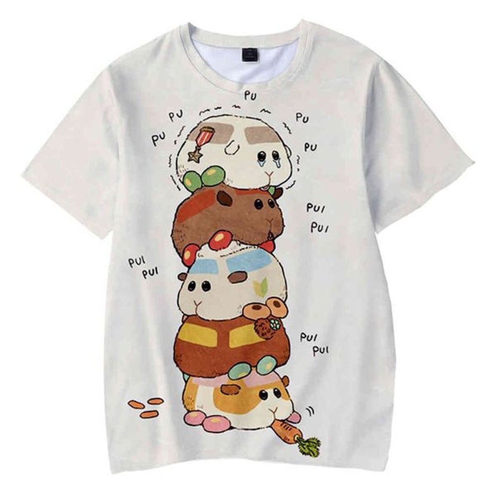 Pui Molcar Tshirt 3D O-Neck Women Men's Summer Short Sleeve Harajuku Streetwear 2021 Japanese Carton Clothes k813