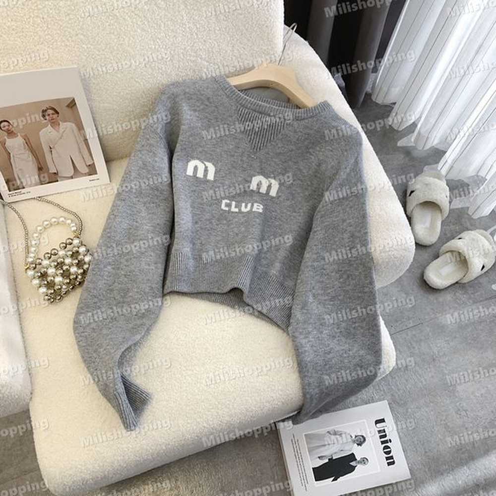 pure color short sweater letter jacquard knits women knitted sweaters