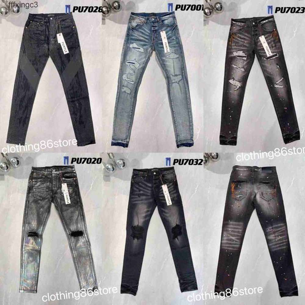 Purple Denim Trousers Mens Jeans Designer Jean Men Black Pants Highend Quality Straight Design Retro Streetwear Casual Sweatpants Designers