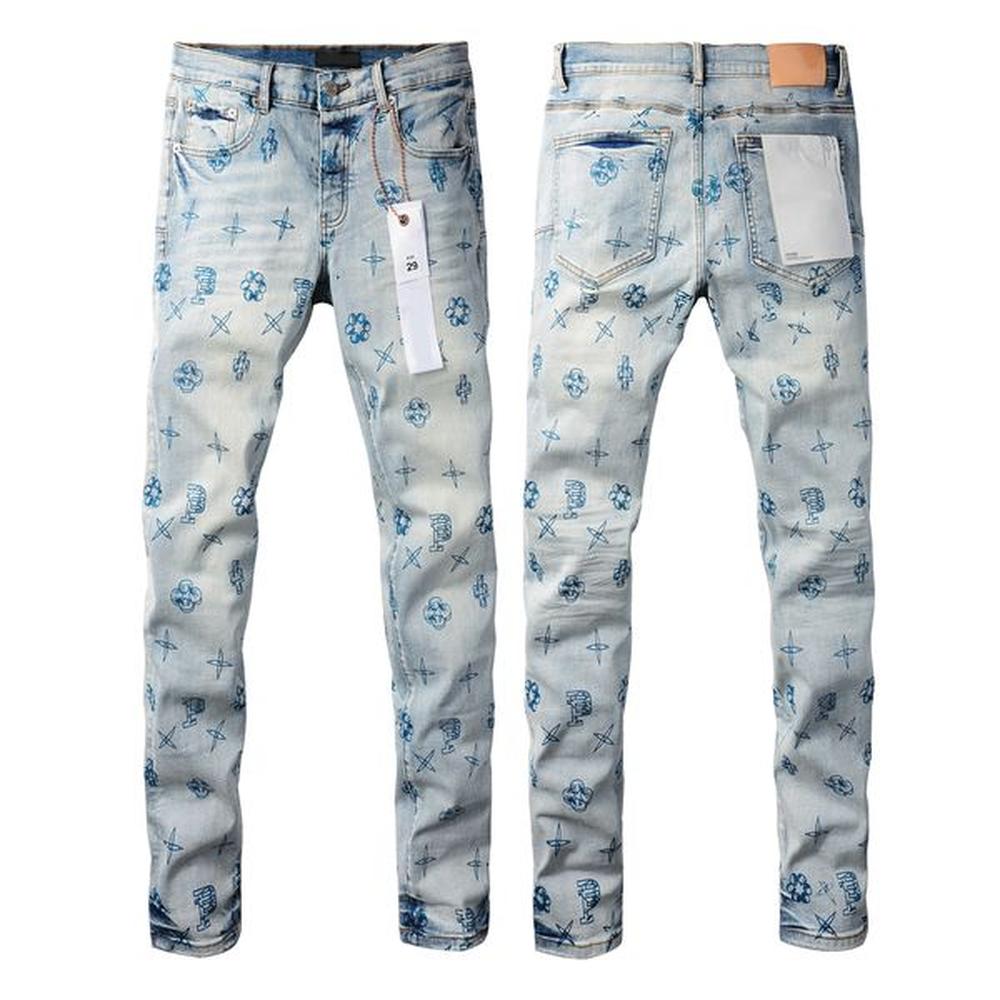 Purple Jeans Mens Designer Jeans Fashion Distressed Ripped Bikers Denim cargo For Men and Women Black Pants Top Quality