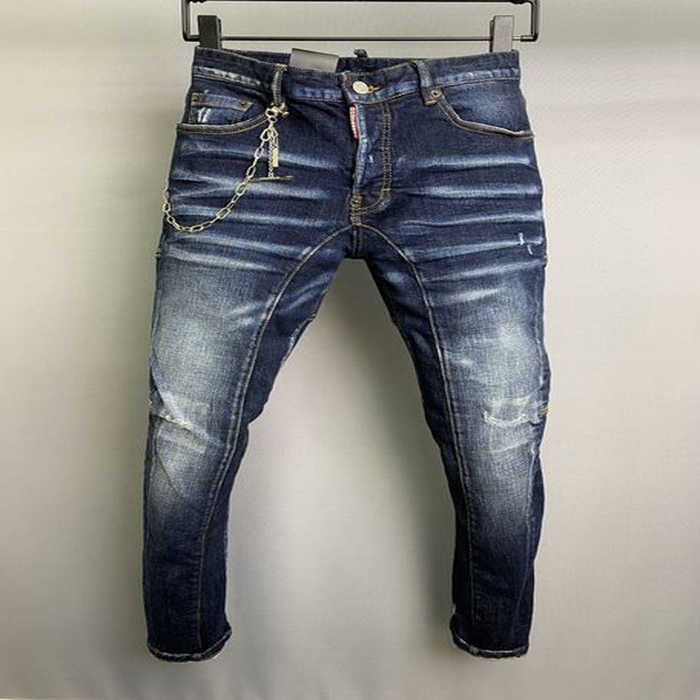 Purple Jeans Mens Dsquares Tshirts Jeans Dsquares Shorts Black Hip Hop Rock JEANS Design Ripped Distressed Denim Biker For Men Designer Purp