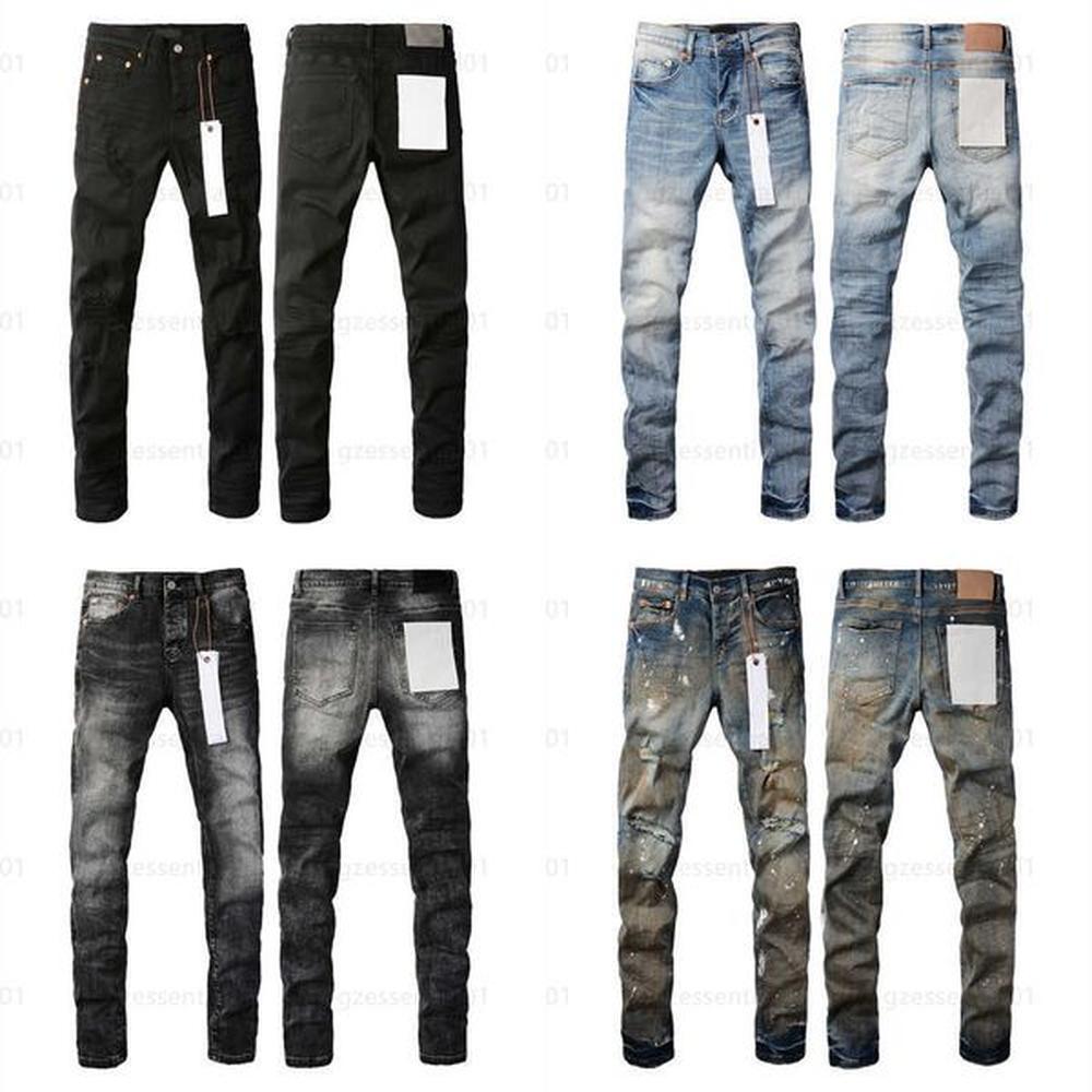 purples jeans designer mens jeans America street fashionable jeans classic solid denim trousers straight regular fashion streetwear hip hop