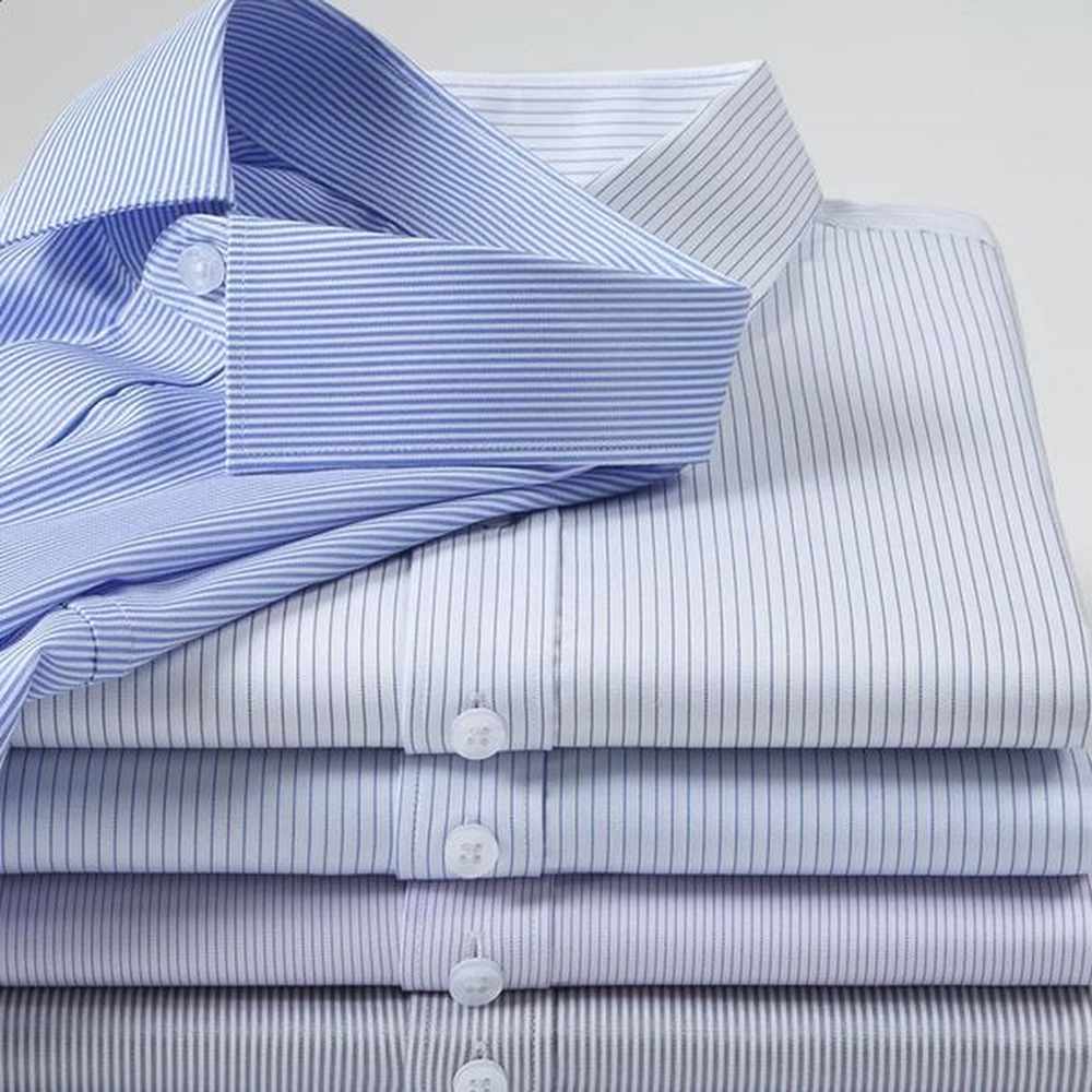 Quality Elasticity Anti-Wrinkle Men Shirt Long Sleeves Dress Shirts For Men Slim Fit Camisa Social Business Blouse White Shirt 240816