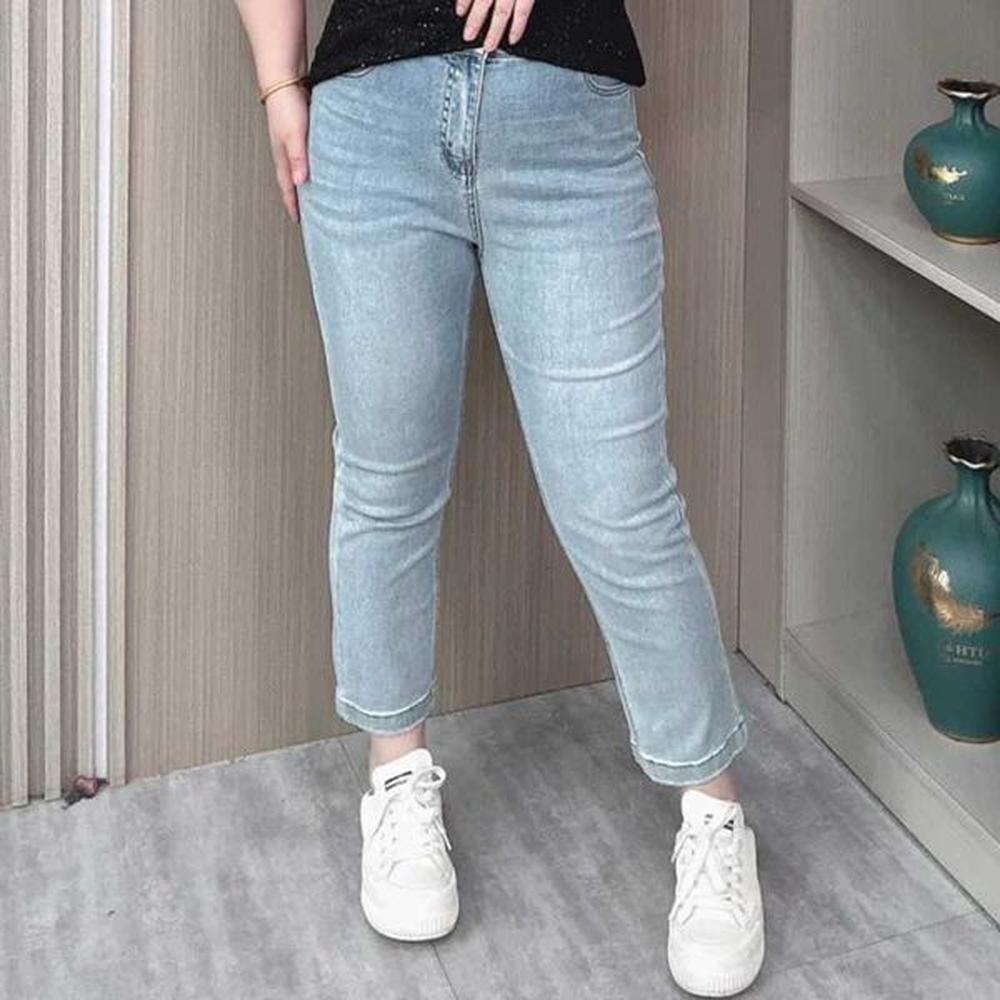 quality high waist jeans women spring and summer new plus