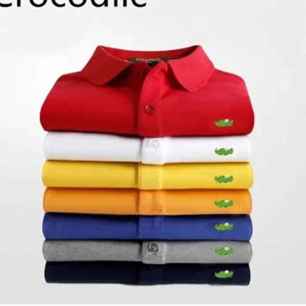 Quality Spring Italy Men T-Shirt Designer Shirts High Street Embroidery small horse crocodile Printing Clothing Mens Brand Polo Shirt size S