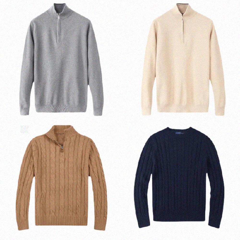 Quarter Zip Polo Sweater Polo Pullover Designer Sweater Wool Sweater Jumpers Mens Sweater Embroidery Winter Mens Winter Coat Man Knit Design