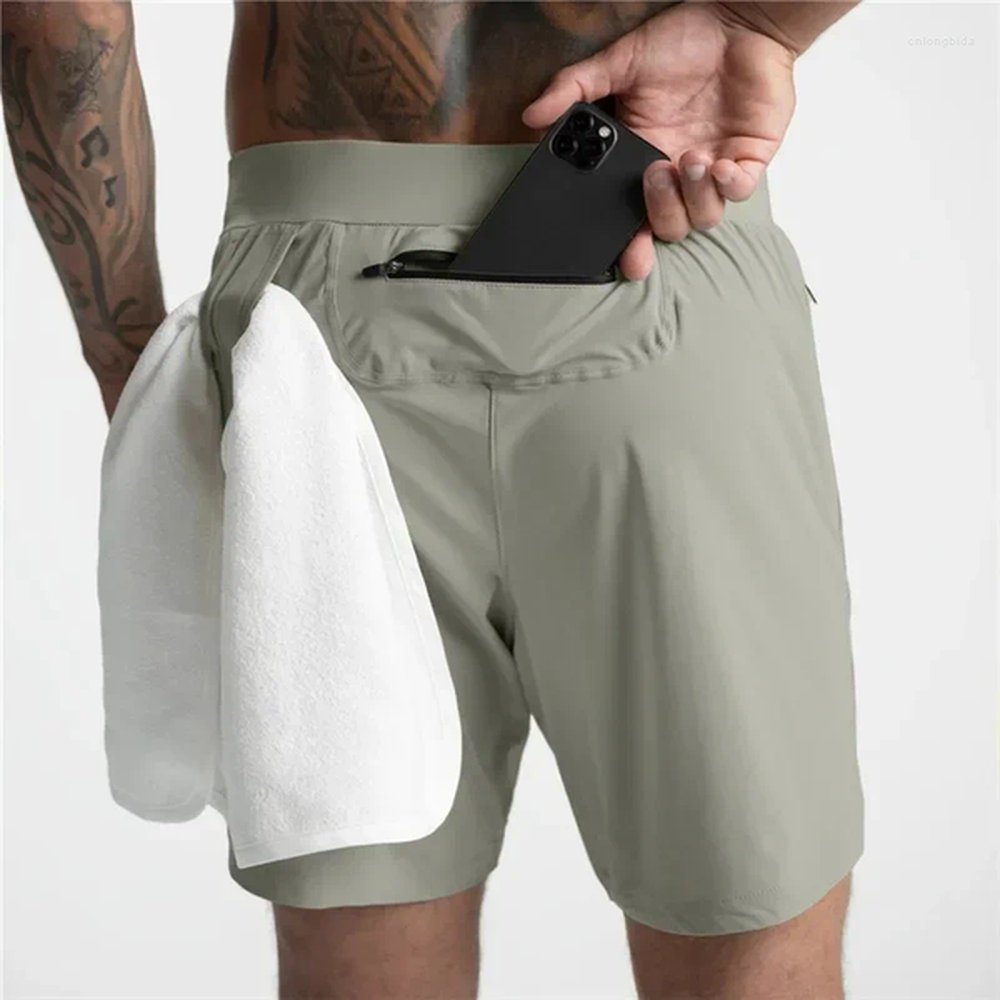 Quick Dry Running Shorts Men - Breathable Sportswear With Multi-Pocket For Workout, Bodybuilding, And Gym Sessions