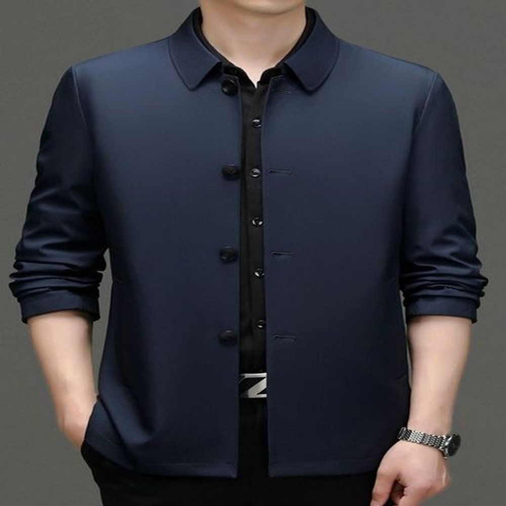 6471-R ouples autumn and winter fashionable woolen coat men's loose and trendy mid to long style single breasted versatile warm woolen