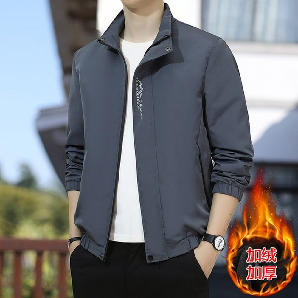 6809-R Stand up collar double zipper knitted cardigan for men in winter