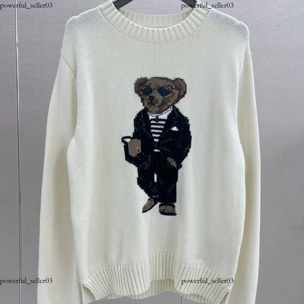 Ralphly Laurenn Sweaters Designer Ralphly Laurenn Bear Pony Men's Autumn And Winter Embroidered Sweater Knit Trendy Bear Knitted Jumper