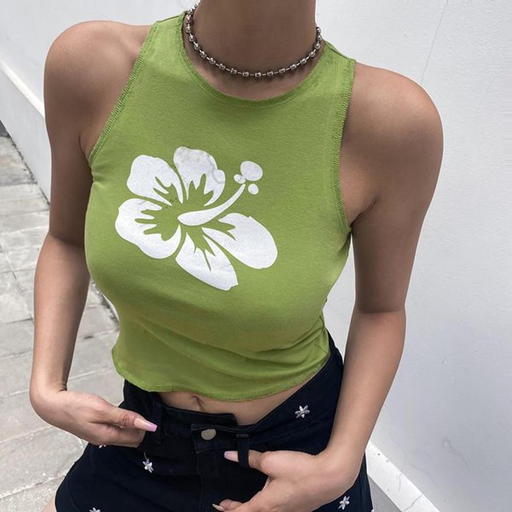 rapcopter floral tank tops yk aesthetic corset top vintage seeveless