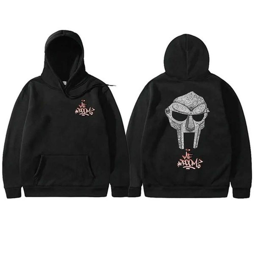 Rapper Mf Doom Madvillain Metal Mask Face Double Sided Print Hoodie Male Oversized Pullover Mens Hip Hop Rap Vintage HoodiesXJ2500118