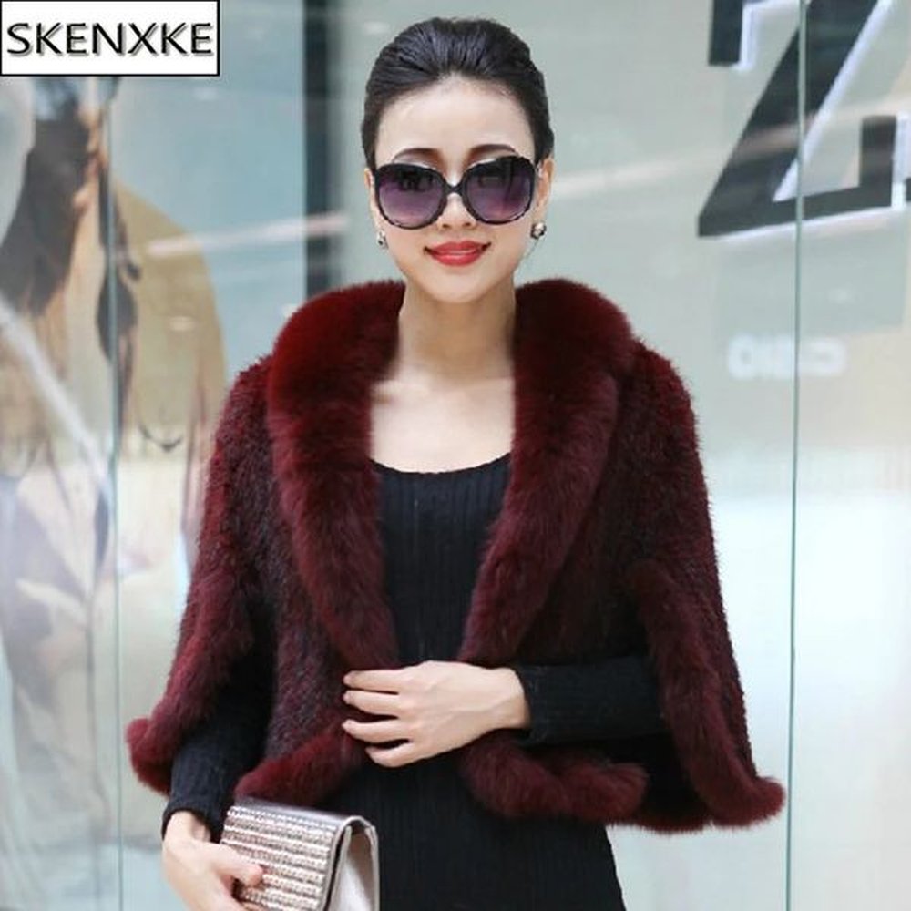 real mink fur poncho knitted natural real mink fur