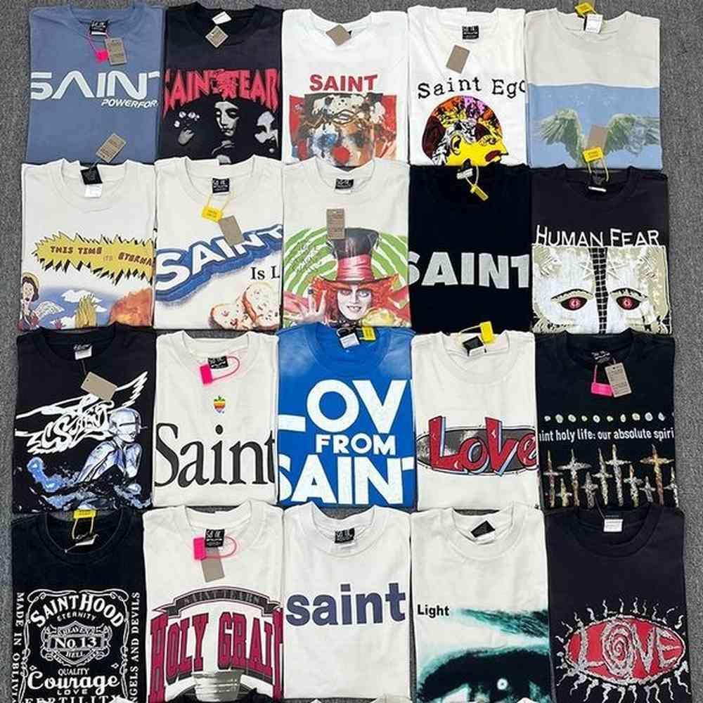 Real Photos Colorful Print T Shirt Men Women Best Quality 2024ss Summer Style T-Shirt Tee Tops