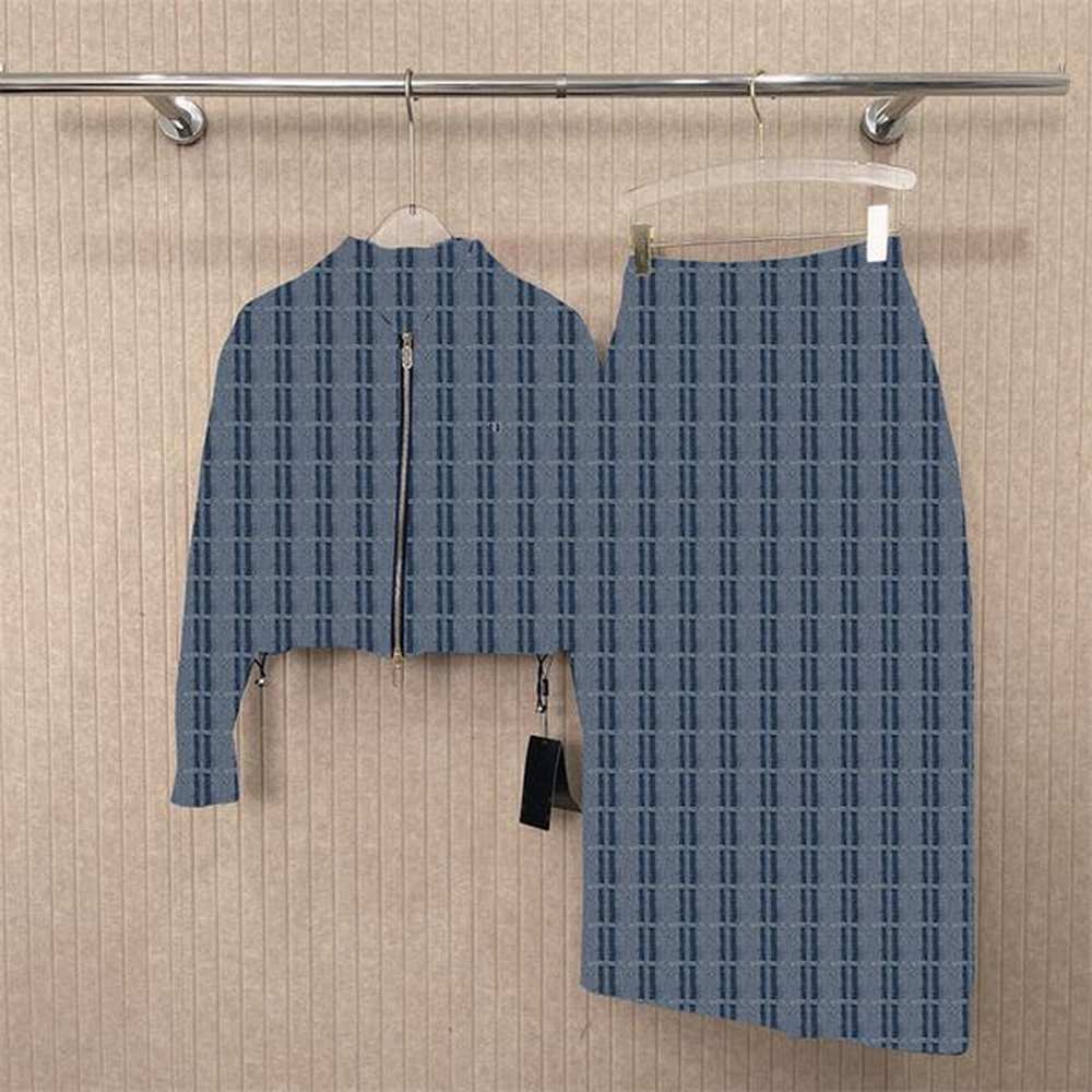 retro designer denim jacket high waist skirts full letter slim