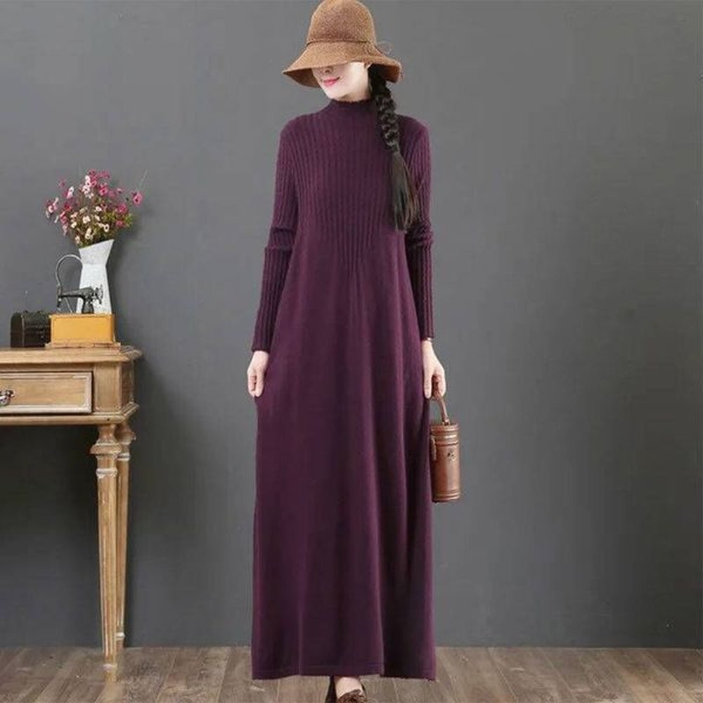 retro large size loose knitted skirt new autumn and