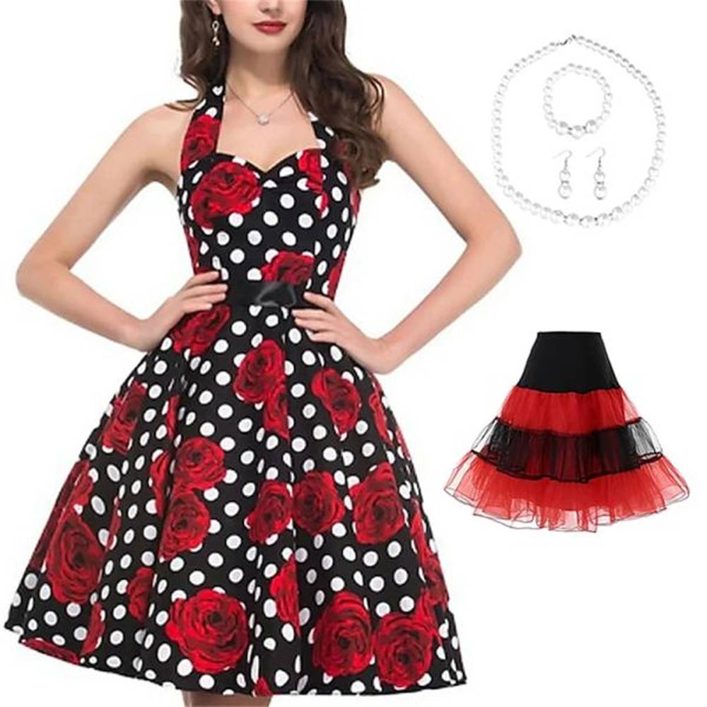 retro s skirt aline dress tutu flare dress audrey hepburn