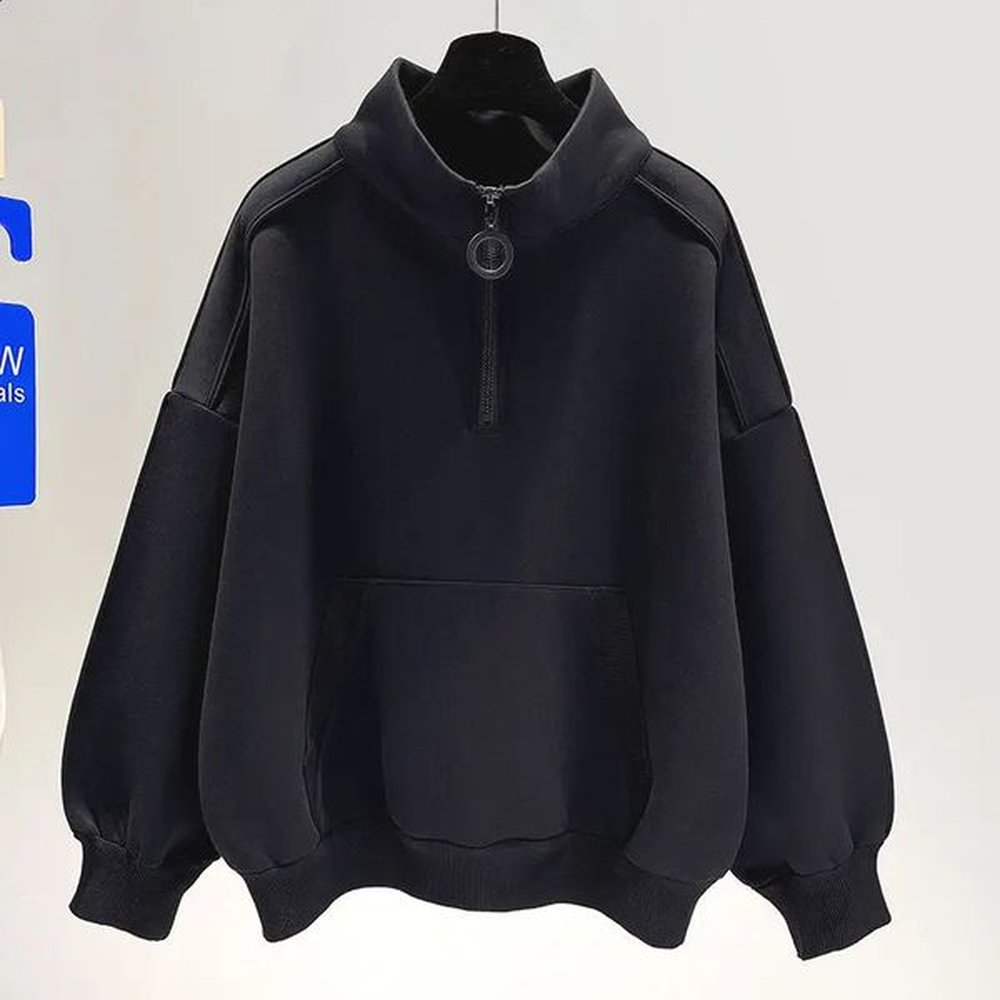 Retro thin zipper patch work hoodie Spring and Autumn style long sleeved pocket Korean pullout top fashion trend womens clothing 240918