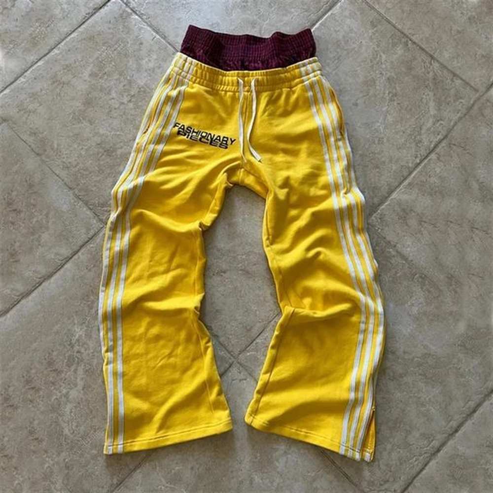 Retro Y2K Style Striped Casual Pants for Men Harajuku Hip Hop Sweatpants Loose Fit High Waist