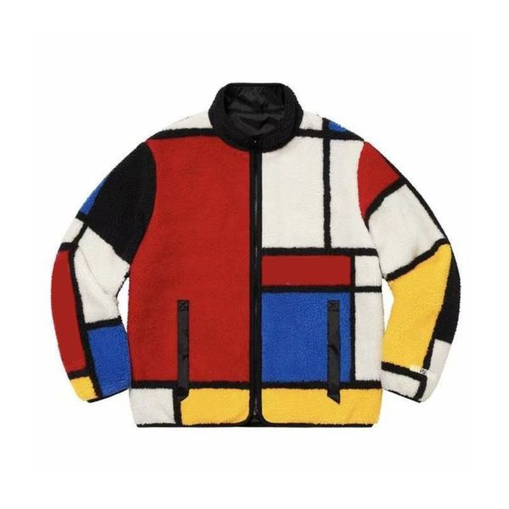 reversible coat spliced jacket fleece jackets men and women casual