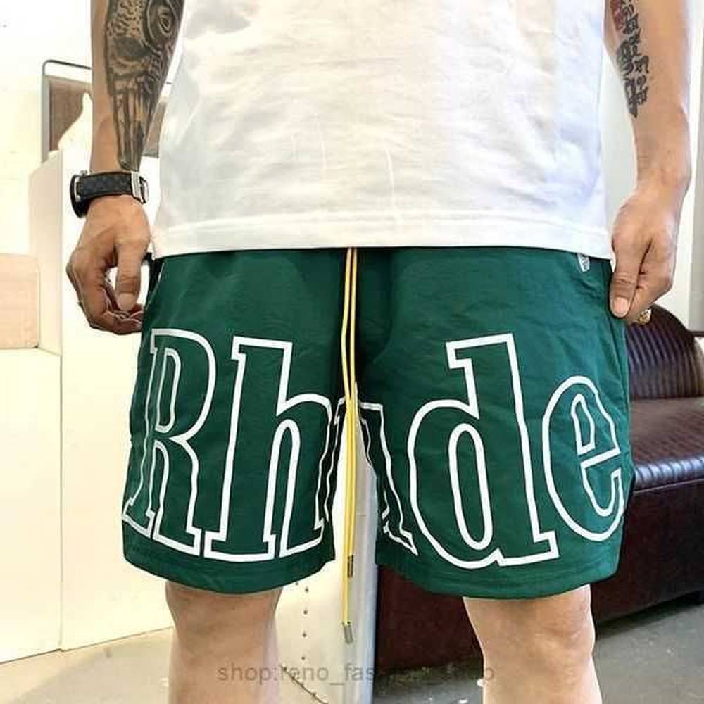 Rh Designer Men Limited Rhude Shorts Summer Swim Short Knee Length Hip Hop High Street Sports Training Beach Pants Mens Elastic Waist Mesh S
