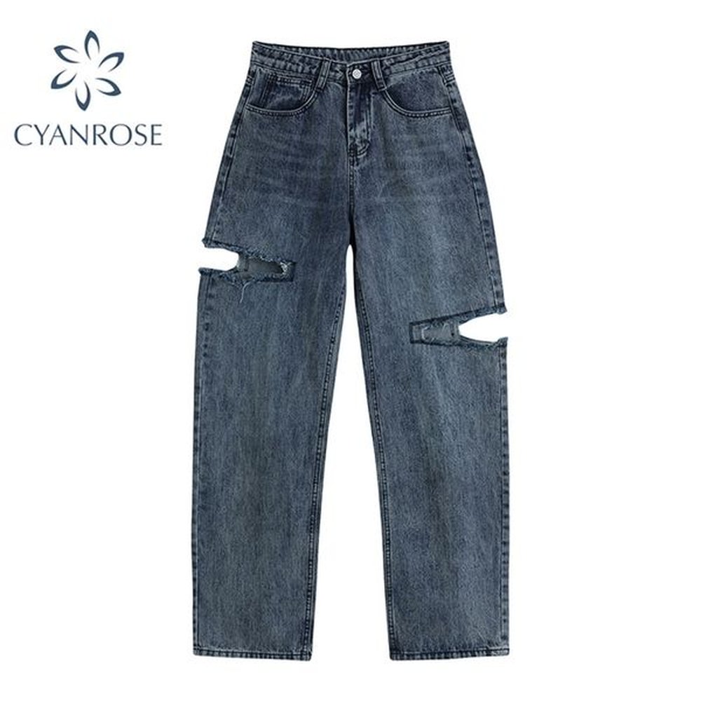 ripped womens jeans baggy vintage high waist boyfriends mom yk