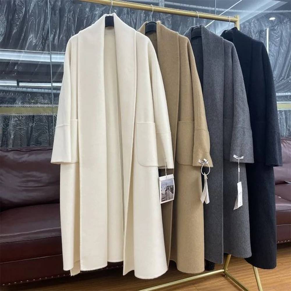 rosevans doublesided cashmere coat women super long thick wool fashion