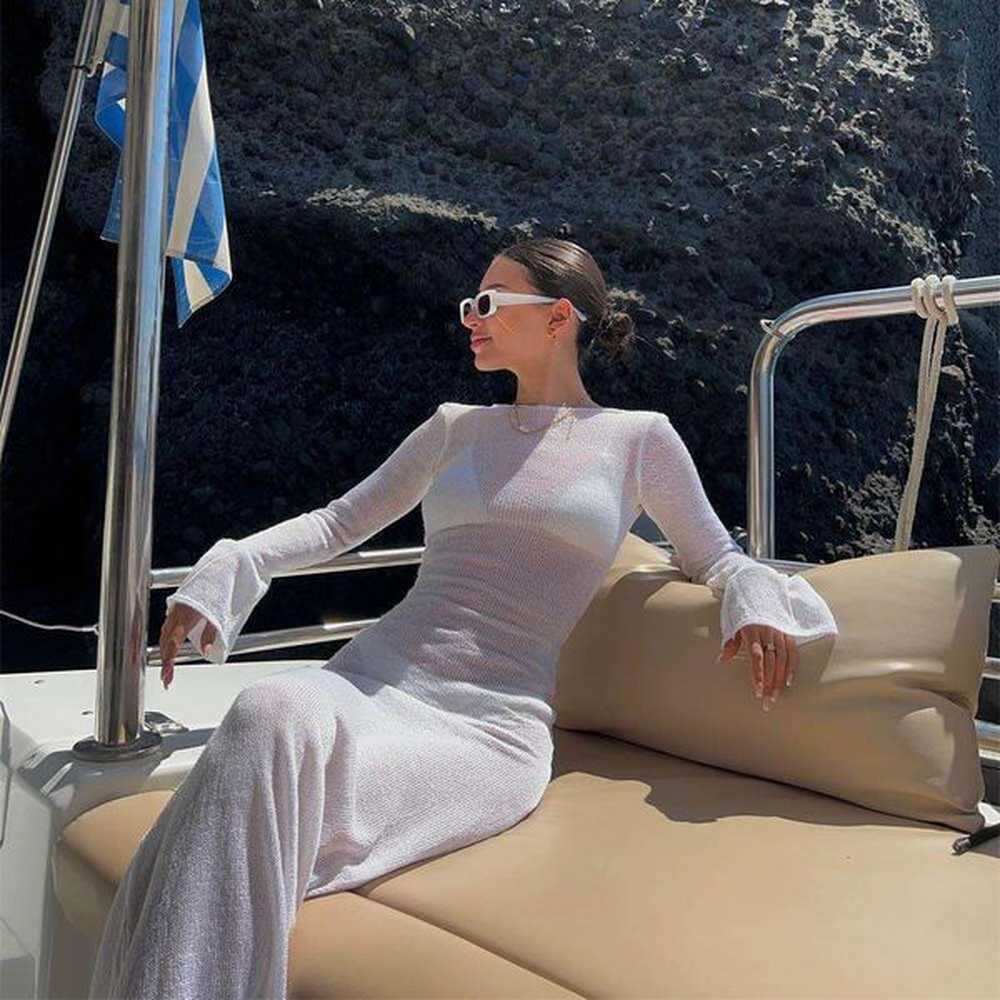 round neck for women elegant beach sun protection party